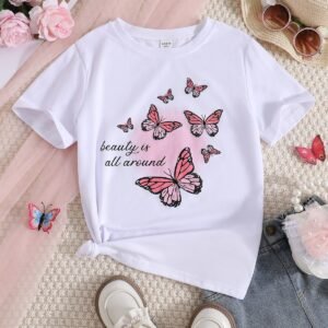 Butterfly's Printed T-Shirt (Beauty is All Around) White