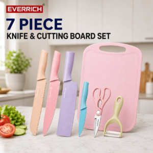 Nonstick 7 Pieces Knife & Cutting Board set
